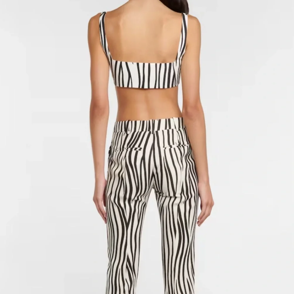 VALENTINO Zebra-print cotton and silk braletteCrop Top (IT38) - Picture 3 of 9